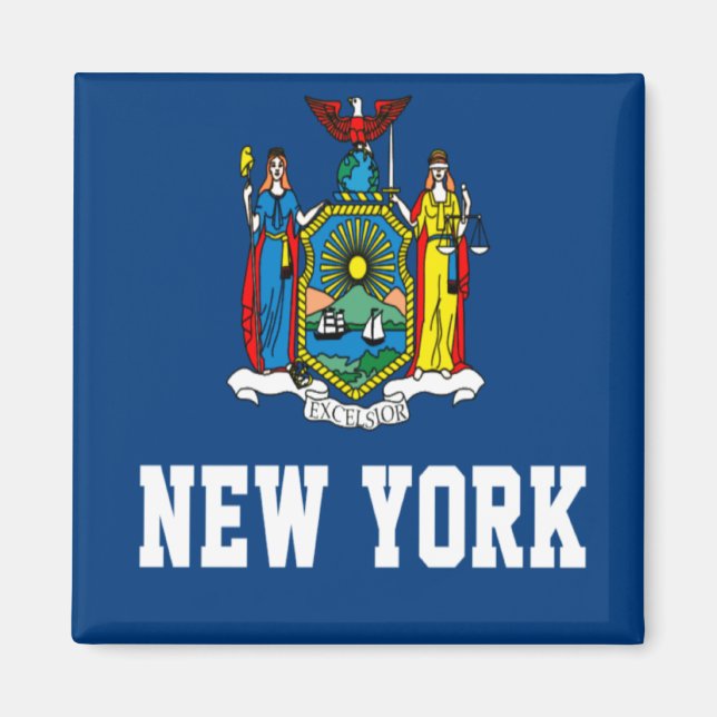 Imán Bandera del Estado de Nueva York (Frente)