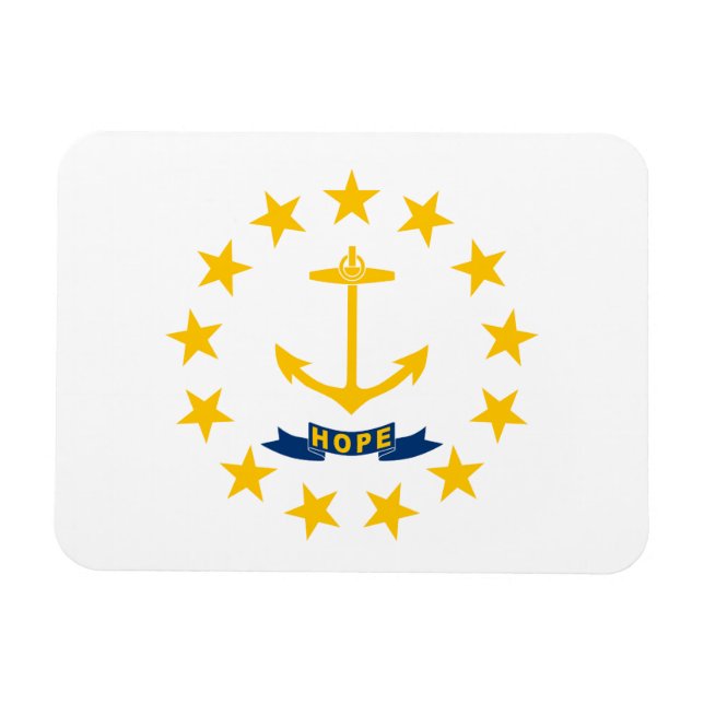 Imán Bandera del estado de Rhode Island (Horizontal)