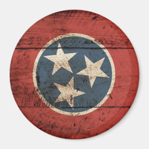 Imán Bandera del estado de Tennessee en grano de madera