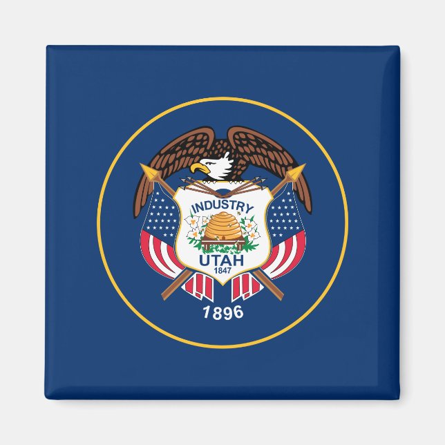 Imán Bandera del Estado de Utah (Frente)