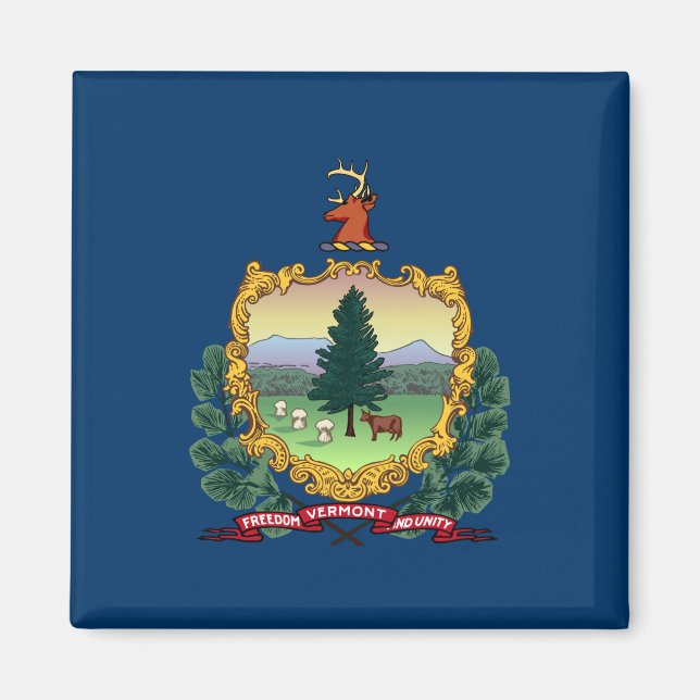 Imán Bandera del Estado de Vermont (Frente)