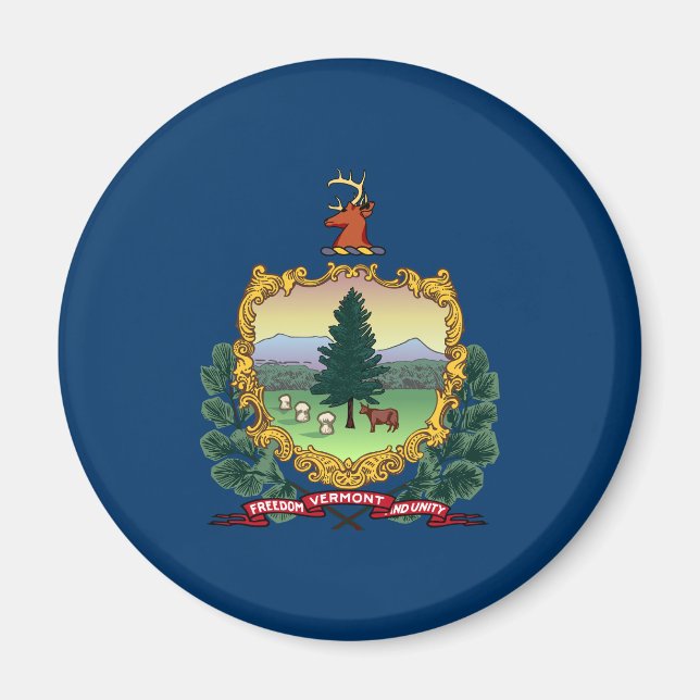 Imán Bandera del Estado de Vermont (Frente)