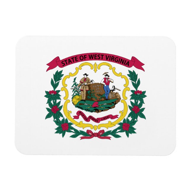 Imán Bandera del Estado de Virginia Occidental (Horizontal)