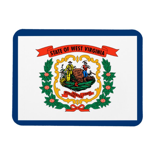 Imán Bandera del Estado de Virginia Occidental (Horizontal)