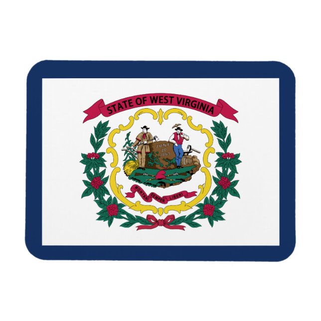 Imán Bandera del estado de Virginia Occidental (Horizontal)