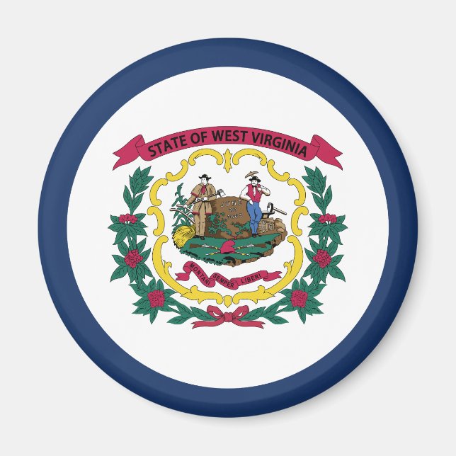 Imán Bandera del Estado de Virginia Occidental (Frente)