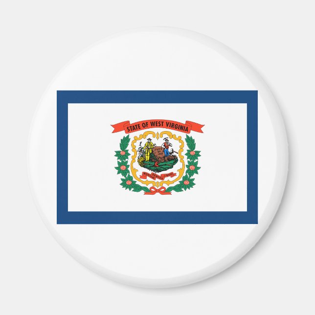Imán Bandera del Estado de Virginia Occidental (Frente)