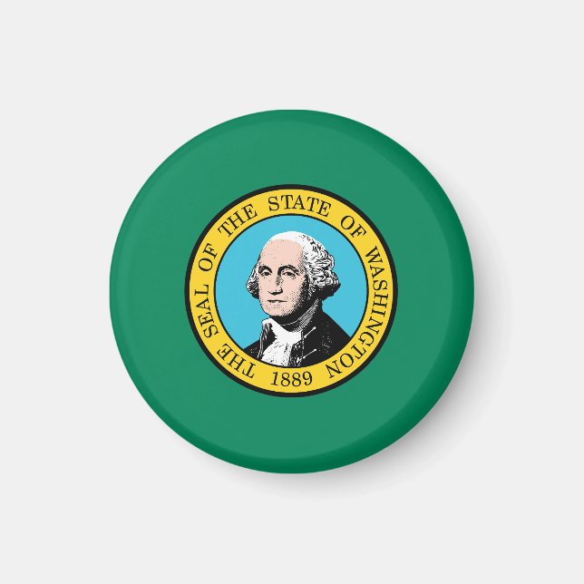 Imán Bandera del Estado de Washington, EE. UU. (Frente)