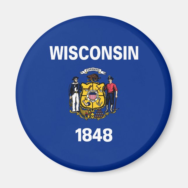 Imán Bandera del Estado de Wisconsin (Frente)