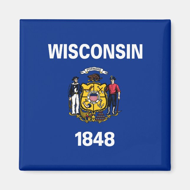 Imán Bandera del Estado de Wisconsin (Frente)
