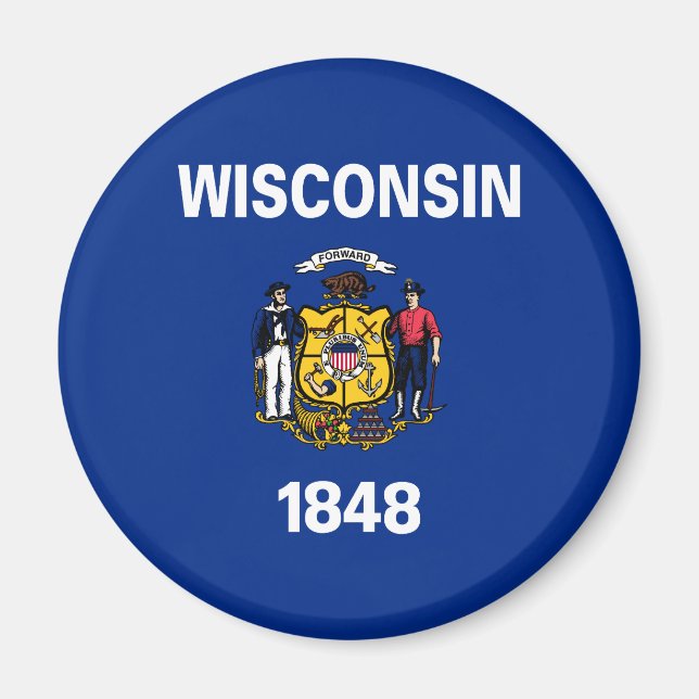 Imán Bandera del estado de Wisconsin (Frente)