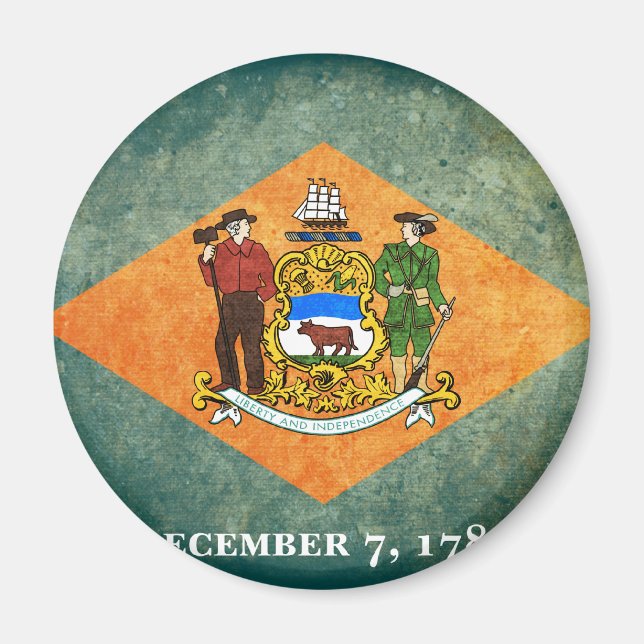 Imán Bandera del estado Delaware (Frente)