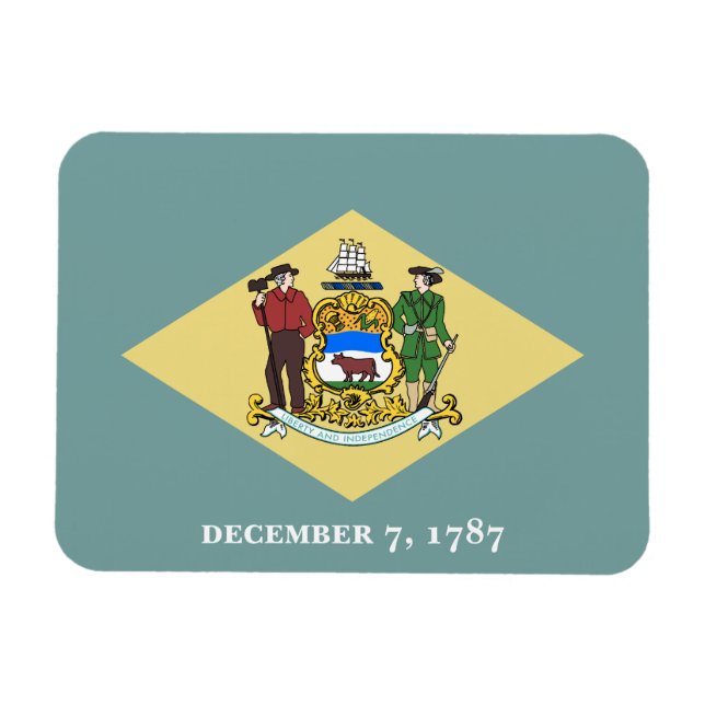 Imán Bandera del estado Delaware (Horizontal)