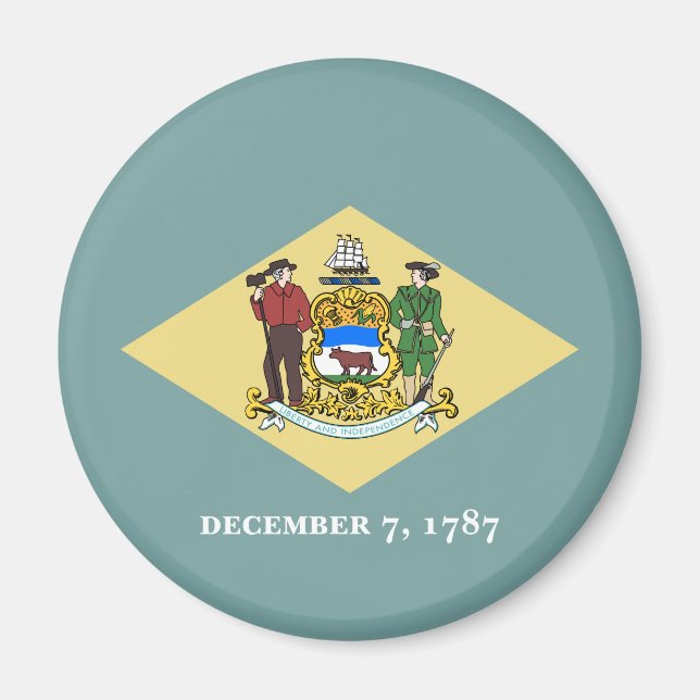Imán Bandera del estado Delaware (Frente)