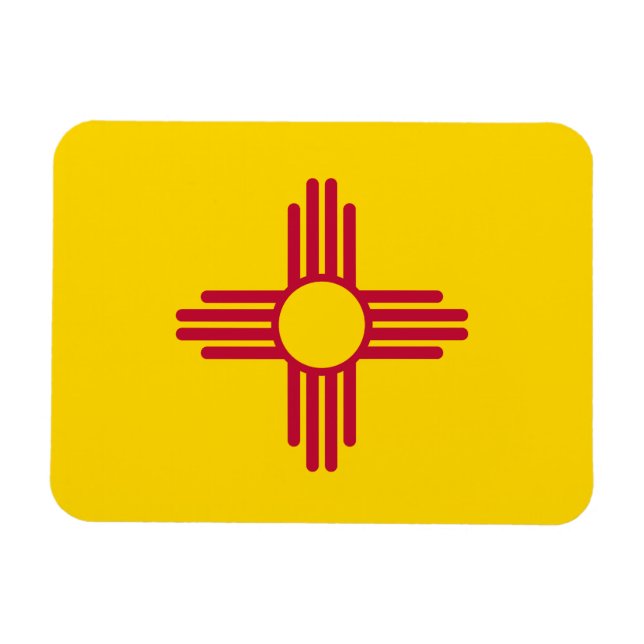Imán Bandera del Estado Patriótico Nuevo México (Horizontal)