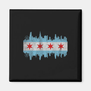 Imán Bandera del horizonte de la ciudad de Chicago - Ci