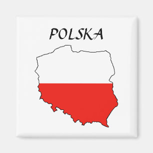 Imán Bandera del mapa de Polonia "Polska"