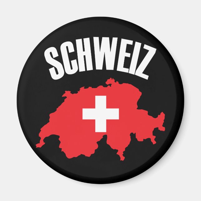 Imán Bandera del mapa de Suiza de Schweiz (Frente)