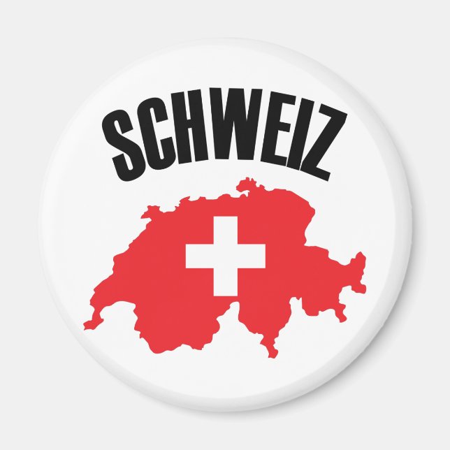 Imán Bandera del mapa de Suiza de Schweiz (Frente)