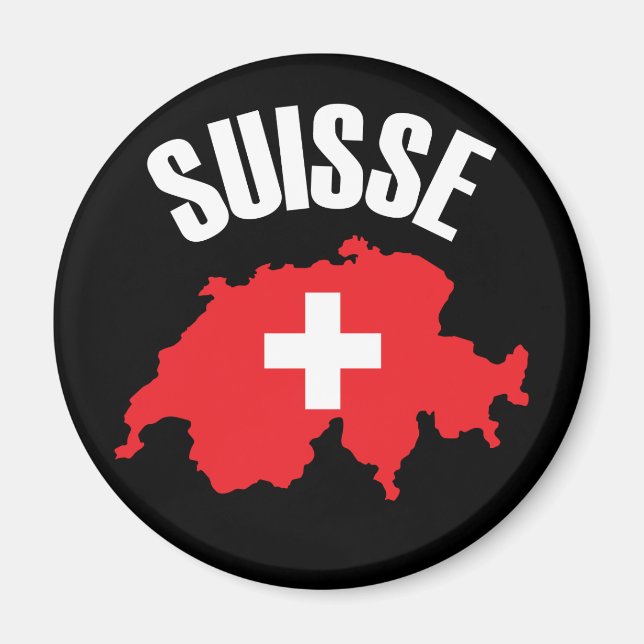 Imán Bandera del mapa de Suiza de Suisse (Frente)