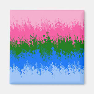 Imán Bandera del Orgullo Abstracto Trippy Omniromántico