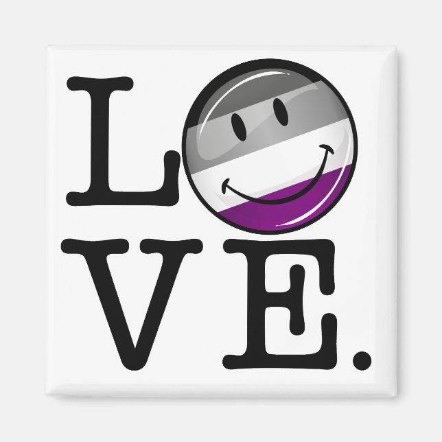 Imán Bandera del Orgullo de Amor Asexual (Frente)