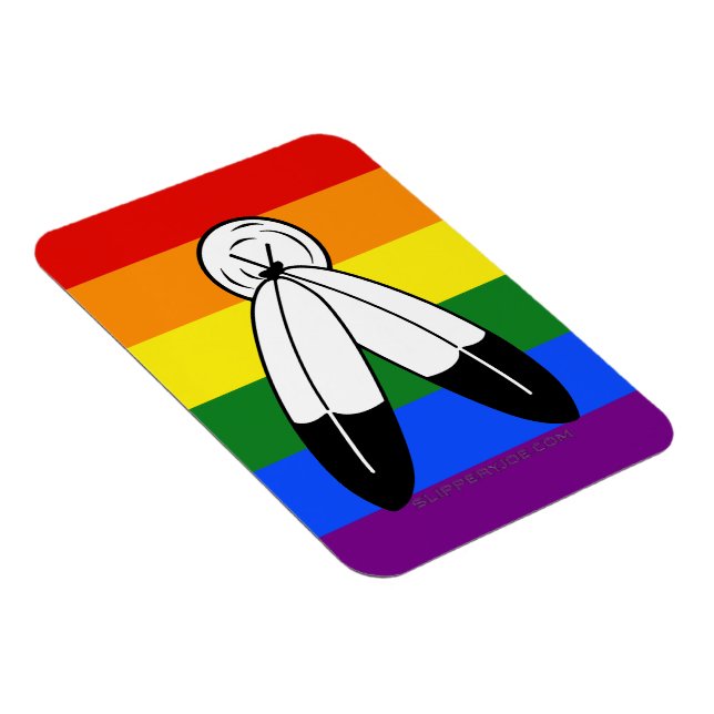 Imán bandera del orgullo de dos espíritus de SlipperyJo (Lado Derecho)