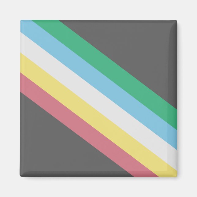 Imán Bandera del Orgullo de la Discapacidad (Frente)