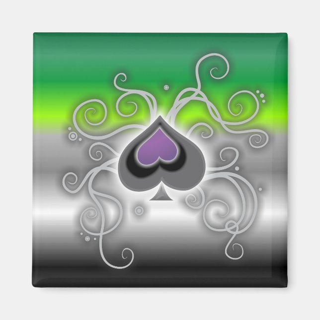 Imán Bandera del orgullo del cuadrado del logo del as s (Frente)