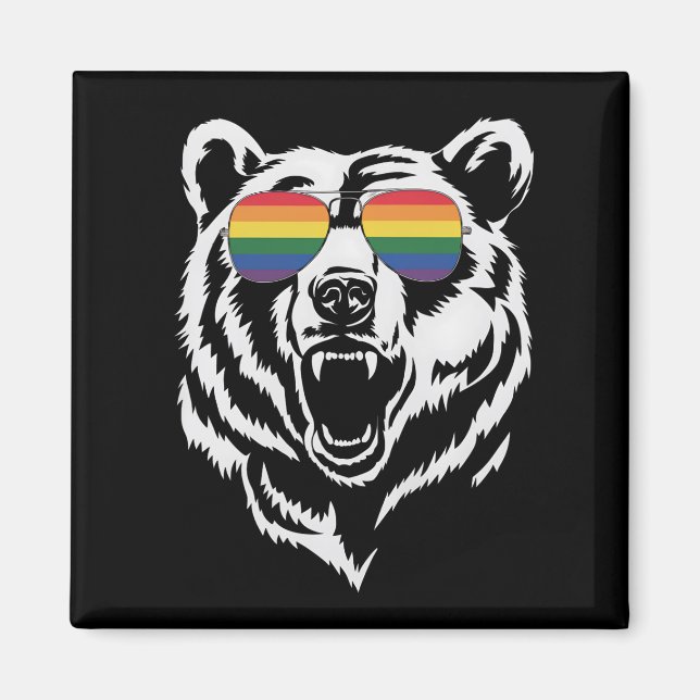 Imán Bandera del Orgullo Gay LGBTQ Gafas de Arcoiris Ga (Frente)