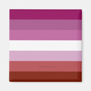 Imán bandera del orgullo lésbico femenino de SlipperyJo