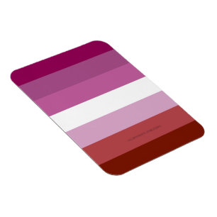 Imán bandera del orgullo lésbico femenino de SlipperyJo