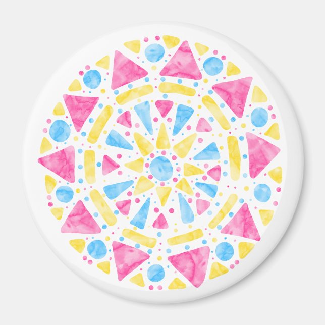 Imán Bandera del orgullo pansexual rosa amarillo rosa d (Frente)