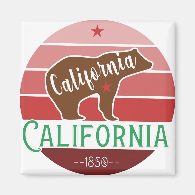 Imán Bandera del oso de California (Frente)