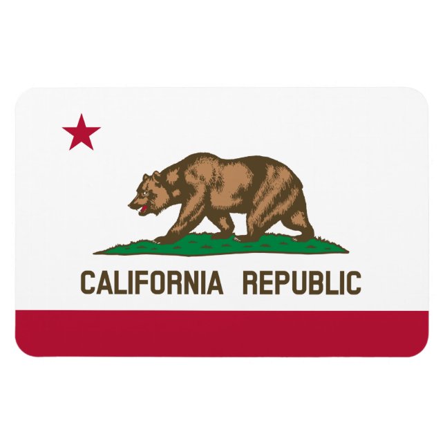Imán Bandera del Oso de la República de California: Cal (Horizontal)