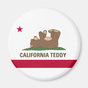 Imán Bandera del oso de peluche de California