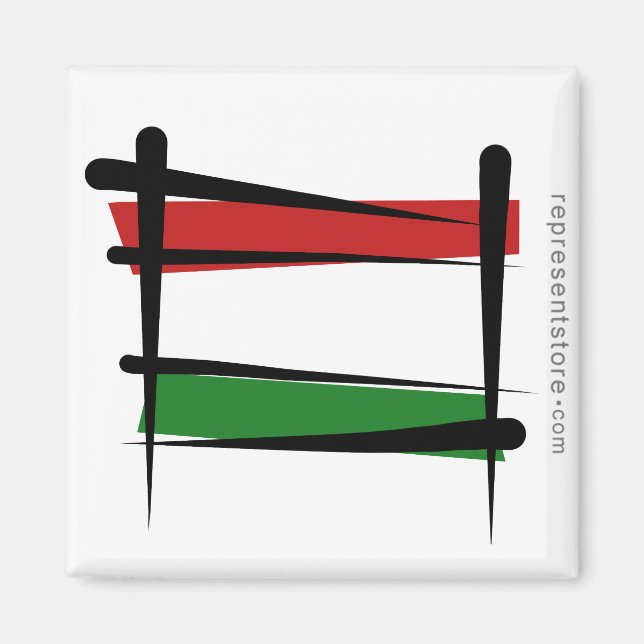Imán Bandera del pincel de Hungría (Frente)