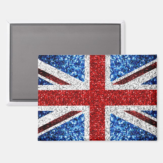 Imán Bandera del Reino Unido azul rojo brillante purpur (Anverso/Reverso)