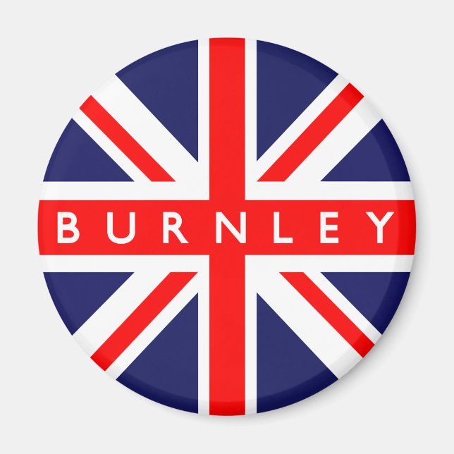 Imán Bandera del Reino Unido de Burnley (Frente)