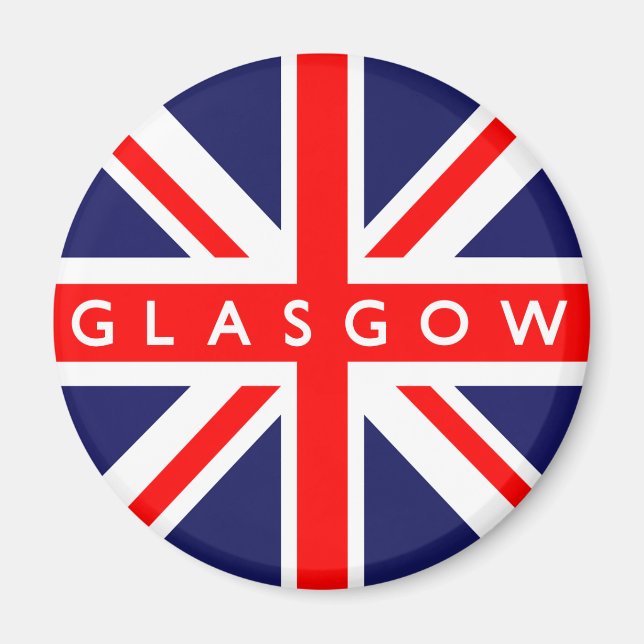 Imán Bandera del Reino Unido de Glasgow (Frente)