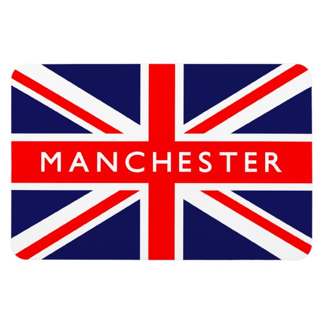 Imán Bandera del Reino Unido de Manchester (Horizontal)