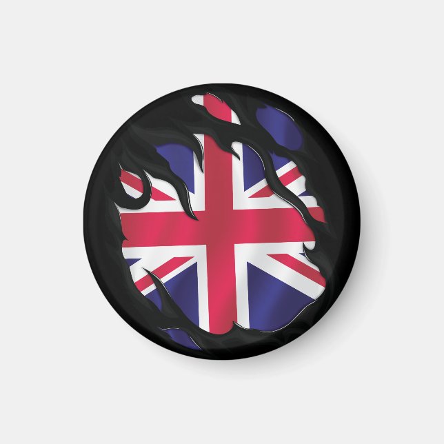 Imán Bandera del Reino Unido Desgarrada (Frente)