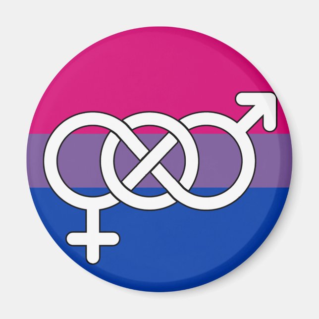 Imán Bandera del Símbolo de Orgullo Bisexual (Frente)