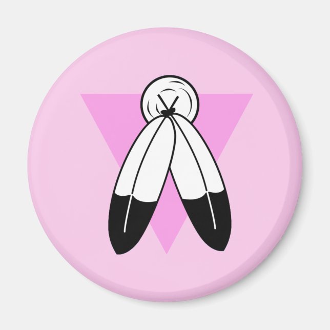 Imán Bandera del Triángulo Rosa de Dos Espíritus (Frente)