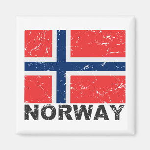 Imán Bandera del vintage de Noruega