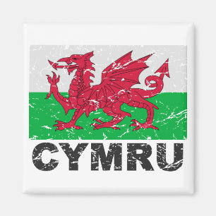 Imán Bandera del vintage de País de Gales CYMRU