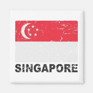 Imán Bandera del vintage de Singapur