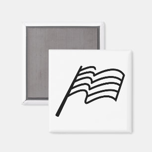 Imán Bandera deportiva ondeando minimalista de carreras