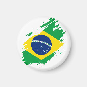 Imán Bandera Desgarrada Brasil Orgullo Nacional Aficion