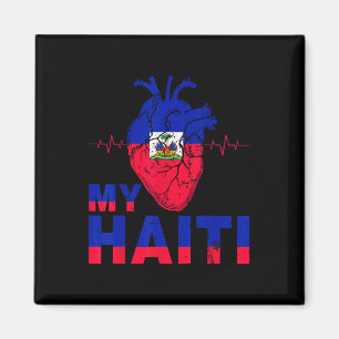 Imán Bandera Día Haitiano Vintage Love Heart Haiti Heri